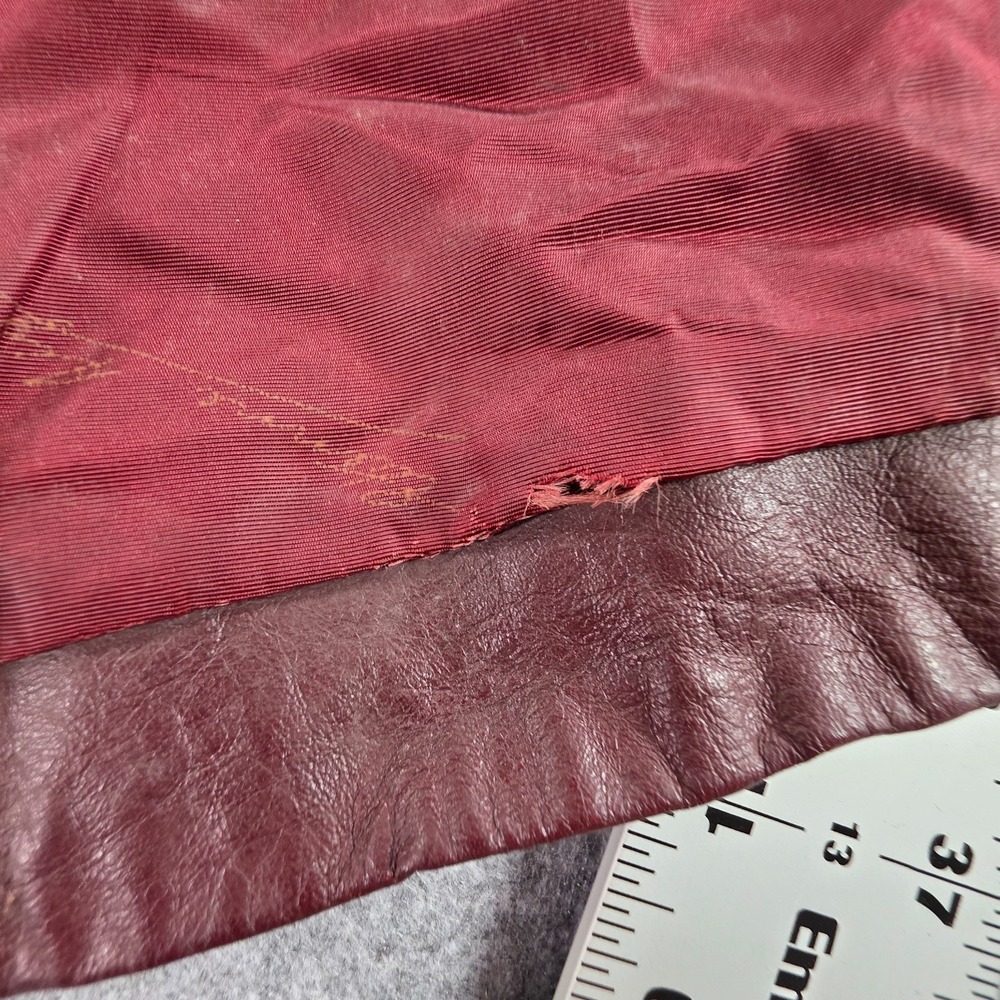 Vintage Etienna Aigner Jacket Womens 8 Oxblood Red Leather Trench Coat 90s - Picture 12 of 16